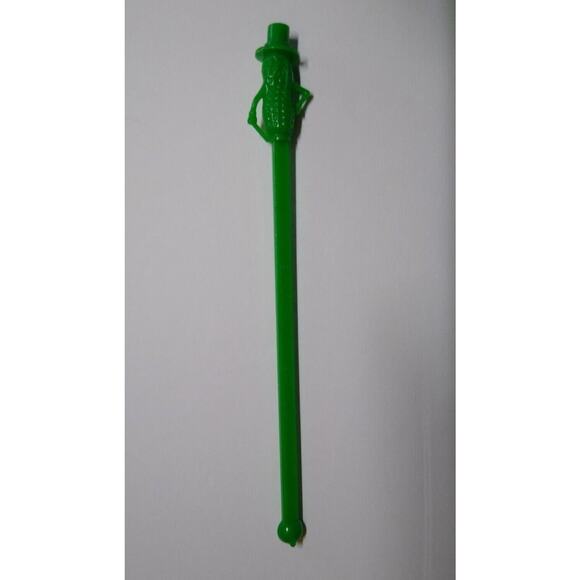 Mr Peanut Swizzle Stick 1950s Vintage Green Plastic Planters Peanuts Kitchenware - Picture 3 of 6